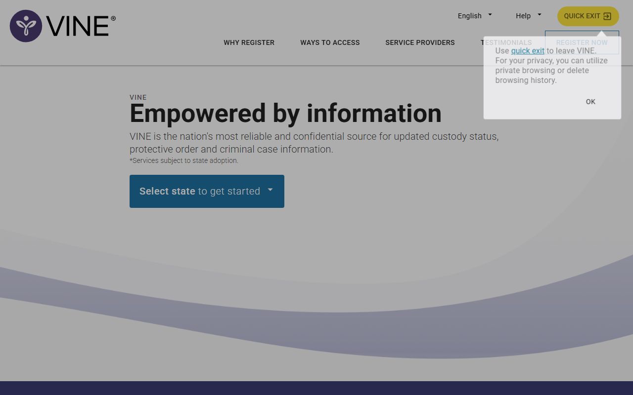 Kauai County inmate search VINELink public custody search interface